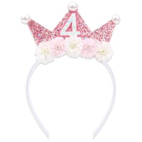 Semato 6th Birthday Decorations for Girl 6th Birthday Crown Princess Birthday Girl Headband 6th Birthday Gifts for Girls