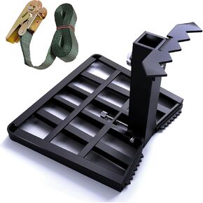 Hunting Saddle Platform Tree Stands Apex Full Steel Construction Durable 300LBS Non-Slip Ridge Grips Saddle Hunting Platform with Ratchet Straps Hunting Saddle 15"x 13"