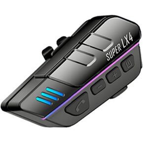 LX5 Motorcycle Helmet Bluetooth Headset, 10 Riders Helmet Bluetooth Intercom, Bluetooth 5.3, Smart Noise Reduction, HiFi Level Sound Quality, IP67, Compatible with All Helmets, 2 Pack