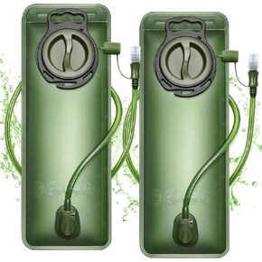 Hydration Bladder 2L, Leak Proof Water Bladder for Hiking Backpack, BPA-Free Water Pouch Water Reservoir for Camping Cycling Running, 2Pack