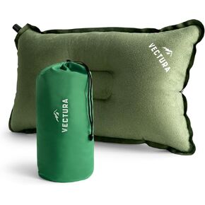 Self-Inflating Camping Pillow – Lightweight & Compact Backpacking Pillow for Hiking, Travel & Outdoor Use – Comfortable Inflatable Pillow for Sleeping – Size 46 x 30 cm