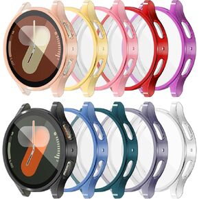 [16 Pack] RICHONE Compatible with Samsung Galaxy Watch 7 40mm Screen Protector Case, Soft TPU Protective Face Covers Bumper Accessories for Women Men (16 Colors, Galaxy Watch7 40MM)