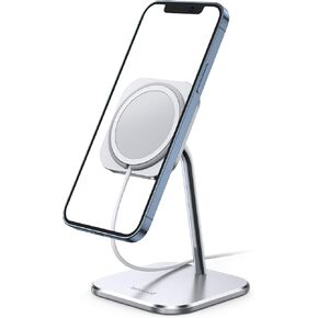 Lamicall Aluminum Phone Stand for Apple 25W MagSafe Charger - [Charger Not Included] 360° Rotation Adjustable Charging Holder Dock for Desk, Compatible with iPhone 16, 15, 14, 13, 12 Pro Max Plus