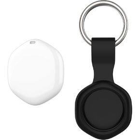 Air Key Tracker Tag with Waterproof Case,Item Finder Works with Apple Find My (iOS only), Bluetooth Smart Luggage Tag for Bags, Wallet, Pets & Backpack, Replaceable Battery, 4 Pack
