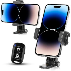 UBeesize Metal Phone Tripod Mount Cold Shoes with Arca QR Base, 3 Control Knob 360° Cell Phone Tripod Adapter for iPhone, Samsung, Desktop Tripod Smartphone Holder for Video Streaming Vlogging Rig in Kuwait