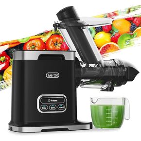 Aeitto Cold Press Juicer Machines, 3.6 Inch Wide Chute, Large Capacity, High Juice Yield, 2 Masticating Juicer Modes, Easy to Clean Slow Juicer for Vegetable and Fruit, Silver