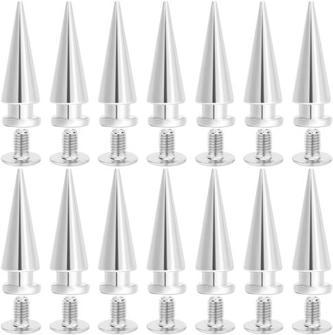 GORGECRAFT 30 Sets 2 Sizes 20MM 40MM Spike Studs Silver Cone Punk Round Spikes Rivets Large Screwback Studs Screw on Cone Long Metal Spikes for DIY Crafts Clothing Jackets Leather Shoes in Saudi Arabia