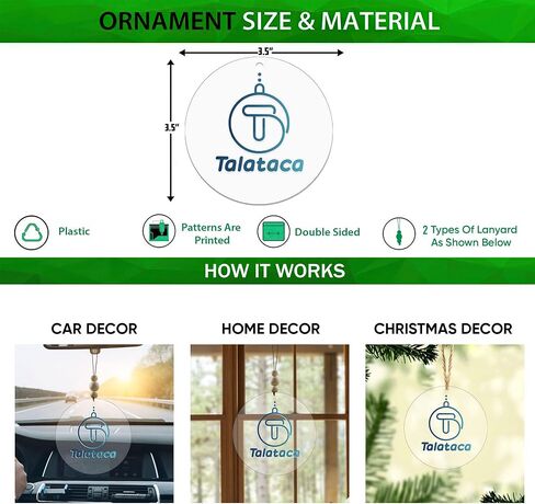 Talataca Believe 2D Flat Christmas Ornament & Wood Beads, Christmas Quotes Pine Tree Decor, Hanging House Charm Eve Keepsake, Car Rear View Mirror Accessories, Xmas Gifts in Saudi Arabia