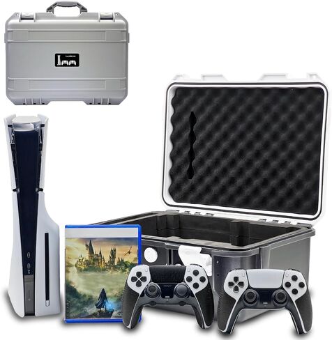 Hard Shell Travel Case Compatible with PlayStation 5 Pro Console, Controllers,Accessories-Waterproof PS5 Pro Carrying Case with Customized Foam for Both Standard and Digital Editions (FOR PS5 Pro) in Kuwait