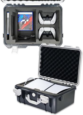 Hard Shell Travel Case Compatible with PlayStation 5 Pro Console, Controllers,Accessories-Waterproof PS5 Pro Carrying Case with Customized Foam for Both Standard and Digital Editions (FOR PS5 Pro) in Kuwait