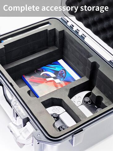 Hard Shell Travel Case Compatible with PlayStation 5 Pro Console, Controllers,Accessories-Waterproof PS5 Pro Carrying Case with Customized Foam for Both Standard and Digital Editions (FOR PS5 Pro) in Kuwait