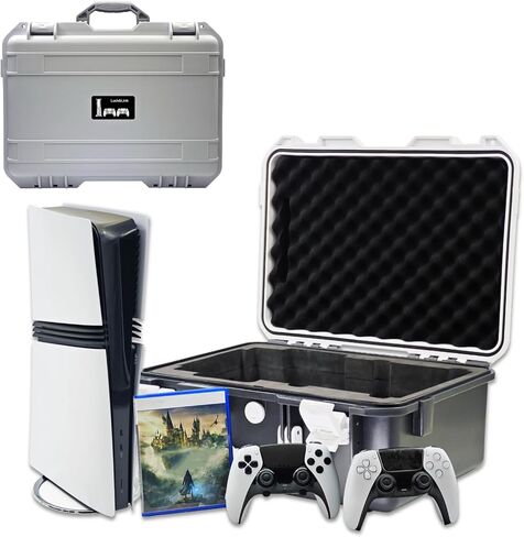 Hard Shell Travel Case Compatible with PlayStation 5 Pro Console, Controllers,Accessories-Waterproof PS5 Pro Carrying Case with Customized Foam for Both Standard and Digital Editions (FOR PS5 Pro) in Kuwait