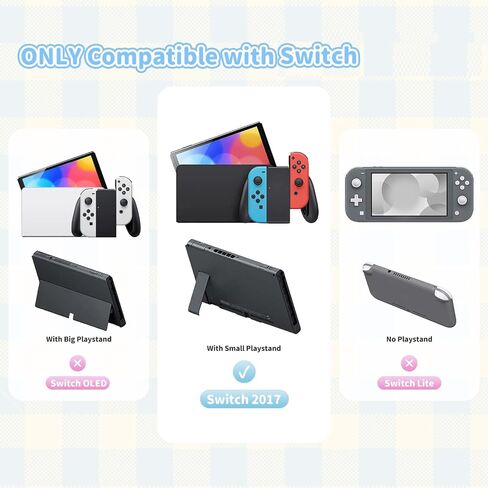 GeekShare Protective Case for Switch OLED,Slim Cover Case Compatible with Switch OLED Separable Soft Silicone Protective Shell for Joy Con with 2 Thumb Grip Caps - Mikko Sweet Thoughts in Kuwait