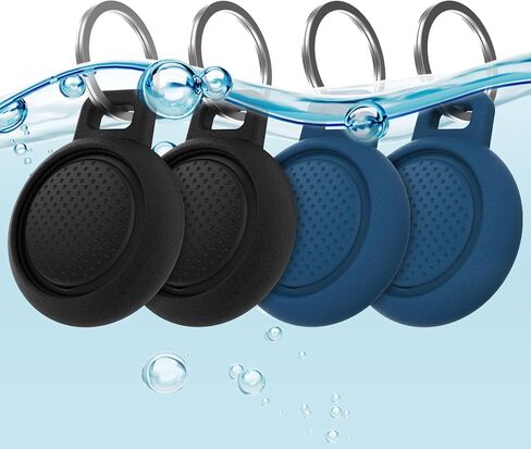 4 Pack Airtag Keychain Holder, Full Body Waterproof/Shockproof/Dustproof Case for Apple AirTag, Silicone Airtag Holder Keyring for Keys, Bags, Pets, Luggage and More (4 Colors) in Kuwait