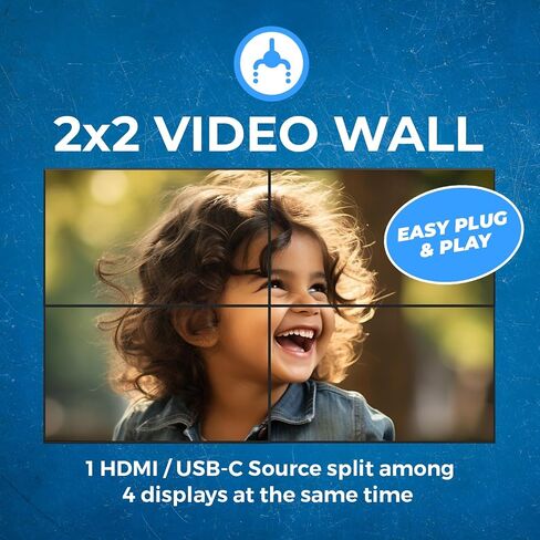 OREI 4K 3x3 HDMI Video Wall Controller Processor Display Upto 1080p Output - 2x2, 1x2, 1x4, 1x3, 2x3, 3x2, 2x4, 4x2 Supports 180 Degree Rotate RS-232 Audio Extraction (UHD-19VW) in Kuwait