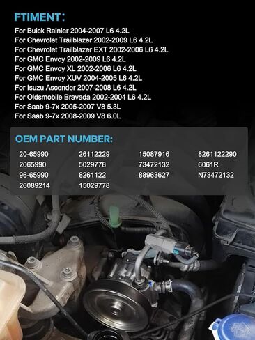 20-65990 مضخة توجيه كهربائية مع بكرة وخزان 2002-2009 لبويك رينييه، لشفروليه تريل بليزر، لجي إم سي إنفوي، لإيسوزو، لساب 9-7x، لأولدزموبيل، 4.2L 5.3L 6.0L، 9665990 26112229 in Kuwait
