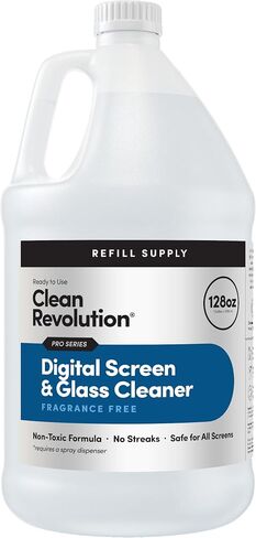 Clean Revolution Pro Digital Screens و Glass Cleaner ، شاشات التلفزيون ، ومسحها ، وأجهزة الكمبيوتر ، والمرايا والنوافذ: غير سامة ، لا توجد مواد كيميائية أو رائحة قاسية. على استعداد للاستخدام ، غير معقود ، 18 أوقية (حزمة 1) in Kuwait