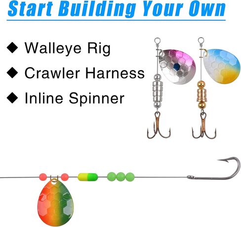 طعن من طعن Walleye طقم DIY Fishing Fishing Making Making Supplies Parts Maitler Harness Live Bait Pait Plades Pompano Floats Clevis Beads Tackle Fishing in Kuwait