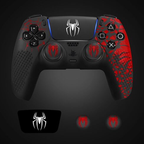 Anti-Slip Controller Skin for PS5 Controller, Accessories Compatible with PS5 Controller, Non-Slip Silicone Cover Case with Thumb Grip Gaps, Touch Pad Sticker and Cover Wrap Stickers 2 Pack in Kuwait