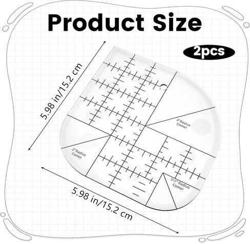 Acrylic Curved Corner Cutter Ruler, Cutter Quilt Ruler, Sewing Patchwork Ruler for DIY Sewing, Multifunctional Sewing Template Patchwork Tool in Saudi Arabia