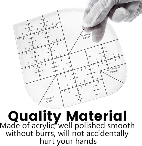 Acrylic Curved Corner Cutter Ruler, Cutter Quilt Ruler, Sewing Patchwork Ruler for DIY Sewing, Multifunctional Sewing Template Patchwork Tool in Saudi Arabia