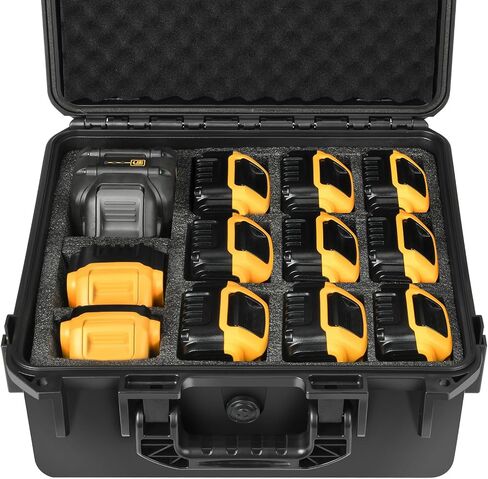 Storage Case for Dewalt/Milwaukee Battery - Waterproof Hard Tool Battery Bag for Dewalt 8v/12v//20v/60v Max XR Battery & Charger, Organizer Box for Dewalt/Milwaukee 2.0-12.0 AH Battery(Case Only) in Kuwait