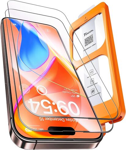 TOCOL for iPhone 12 Screen Protector [Military Grade Shatterproof] HD Tempered Glass for iPhone 12 Full Coverage Screen Protector, Anti-Fingerprint, Easy Installation, 2 Packs in Kuwait