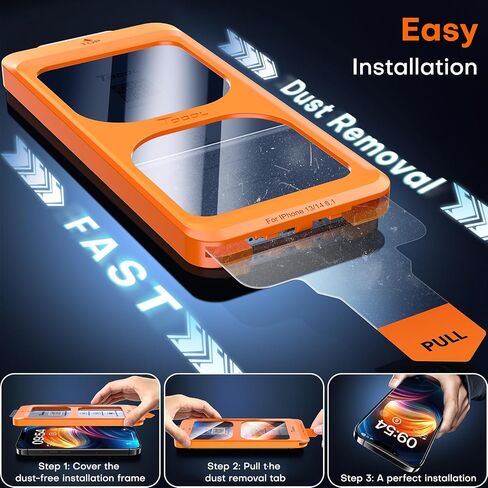 TOCOL for iPhone 12 Screen Protector [Military Grade Shatterproof] HD Tempered Glass for iPhone 12 Full Coverage Screen Protector, Anti-Fingerprint, Easy Installation, 2 Packs in Kuwait
