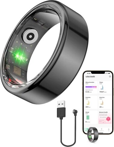 Vital Health Smart Ring for Women Charging Case Black Smart Ring for Men with Fitness Tracking, Sleep Monitor, Activity Tracking, App (Vital Health Ring Charging Case in Kuwait