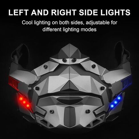 Punk Mask Cosplay for Men, LED Cyber mask Halloween Mask Cosplay Costume for Party Music Festival in Saudi Arabia