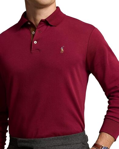 POLO RALPH LAUREN Classic Fit Long-Sleeve Polo Blue 2XL in Saudi Arabia
