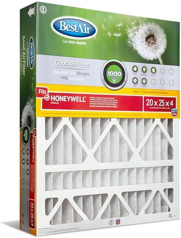 BestAir HW1625-11R AC Furnace Air Filter, 16" x 25" x 4", MERV 11, Removes Allergens & Contaminants, Fits 100%, For Honeywell Models, Pack of 3 in Kuwait