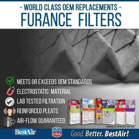 BestAir HW1625-11R AC Furnace Air Filter, 16" x 25" x 4", MERV 11, Removes Allergens & Contaminants, Fits 100%, For Honeywell Models, Pack of 3 in Kuwait