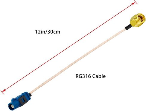 SMA Male to Fakra C Male Blue Pigtail Cable RG316 6in/15cm Fakra C Plug to SMA Plug GPS Antenna Extension Cable for Vehicle GPS Navigation Car Radio Stereo in Kuwait