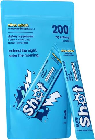 Sure Shot Recovery Drink, Citrus Splash (6 Pack) - Premium Hydration Beverage with Electrolytes & Vitamins for Liver & Gut Support, Energy & Focus - Zero Sugar & Gluten Free, 4 Oz in Saudi Arabia