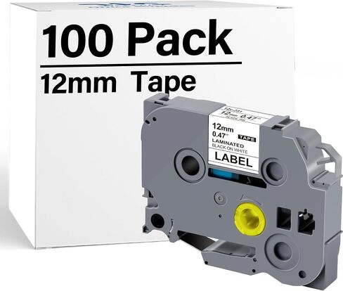 WEEMAY 6 Pack Label Maker Tape Compatible for Brother Label Maker Tape 12mm 0.47 White Laminated TZe Labelling Tape Cassette for PTouch Cube PTD220 PTD600 PTD410 PTH110BP PTD610BT Printer, 26.2 Feet in Kuwait