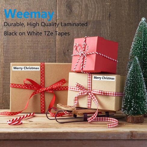 WEEMAY 6 Pack Label Maker Tape Compatible for Brother Label Maker Tape 12mm 0.47 White Laminated TZe Labelling Tape Cassette for PTouch Cube PTD220 PTD600 PTD410 PTH110BP PTD610BT Printer, 26.2 Feet in Kuwait
