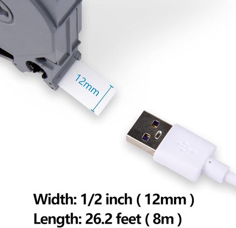 WEEMAY 6 Pack Label Maker Tape Compatible for Brother Label Maker Tape 12mm 0.47 White Laminated TZe Labelling Tape Cassette for PTouch Cube PTD220 PTD600 PTD410 PTH110BP PTD610BT Printer, 26.2 Feet in Kuwait