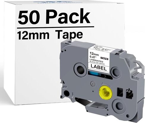 WEEMAY 6 Pack Label Maker Tape Compatible for Brother Label Maker Tape 12mm 0.47 White Laminated TZe Labelling Tape Cassette for PTouch Cube PTD220 PTD600 PTD410 PTH110BP PTD610BT Printer, 26.2 Feet in Kuwait