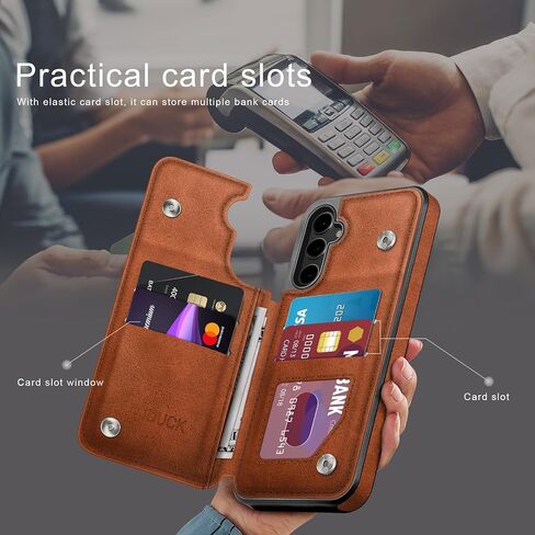 Designed for Samsung Galaxy S25 Ultra Case Wallet with Card Holder, [Magnetic Clasp Folio Cover] [RFID Blocking Leather Protection] Shockproof Women Men Cases for Samsung S25 Ultra Wine Red in Kuwait