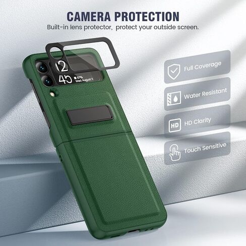 Caka for Galaxy Z Flip 3 5G Kickstand Case, Z Flip 3 Case with Camera Protector Hinge Protection Heavy Duty Shockproof Protection Wireless Charging Cover Case for Samsung Galaxy Z Flip 3 Carbon Fiber in Kuwait