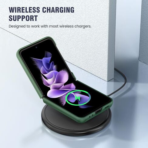 Caka for Galaxy Z Flip 3 5G Kickstand Case, Z Flip 3 Case with Camera Protector Hinge Protection Heavy Duty Shockproof Protection Wireless Charging Cover Case for Samsung Galaxy Z Flip 3 Carbon Fiber in Kuwait