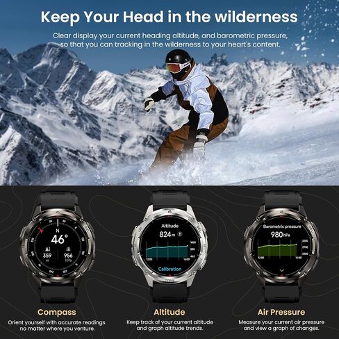 KOSPET Tank T3 Ultra 2 Smart Watch for Men GPS, Extra-Long Battery, Full Stainless Steel Body Rugged Smartwatch with Bluetooth Calling, 1.43" AMOLED Display, Pressure&Altitude&Compass in Kuwait