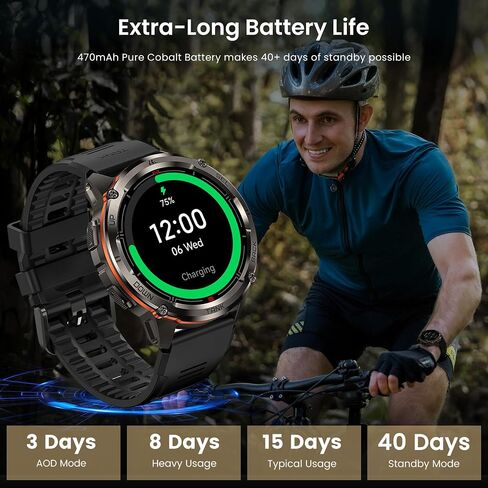 KOSPET Tank T3 Ultra 2 Smart Watch for Men GPS, Extra-Long Battery, Full Stainless Steel Body Rugged Smartwatch with Bluetooth Calling, 1.43" AMOLED Display, Pressure&Altitude&Compass in Kuwait