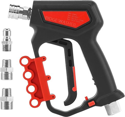 RIDGE WASHER Pressure Washer Gun Swivel, Power Washer Gun 5000 PSI with 1/4" Quick Connector, 12 GPM, 360°3/8 NPT Thread, M22-14mm and M22-15mm Fitting in Saudi Arabia