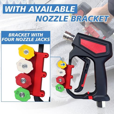 RIDGE WASHER Pressure Washer Gun Swivel, Power Washer Gun 5000 PSI with 1/4" Quick Connector, 12 GPM, 360°3/8 NPT Thread, M22-14mm and M22-15mm Fitting in Saudi Arabia