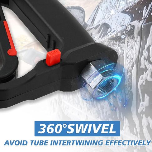 RIDGE WASHER Pressure Washer Gun Swivel, Power Washer Gun 5000 PSI with 1/4" Quick Connector, 12 GPM, 360°3/8 NPT Thread, M22-14mm and M22-15mm Fitting in Saudi Arabia