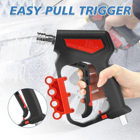RIDGE WASHER Pressure Washer Gun Swivel, Power Washer Gun 5000 PSI with 1/4" Quick Connector, 12 GPM, 360°3/8 NPT Thread, M22-14mm and M22-15mm Fitting in Saudi Arabia