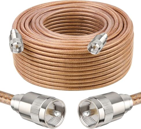 XRDS -RF 6FT RG8X Coaxial Cable with UHF Male PL259 Connectors, Solid Copper Core, Braided Shield, CB Cable for Ham Radio, HF Radio, and Communication Devices in Kuwait