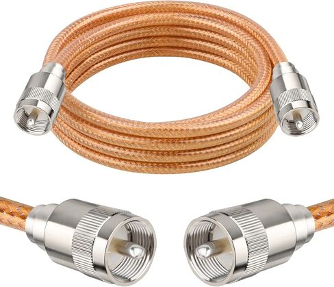 XRDS -RF 6FT RG8X Coaxial Cable with UHF Male PL259 Connectors, Solid Copper Core, Braided Shield, CB Cable for Ham Radio, HF Radio, and Communication Devices in Kuwait